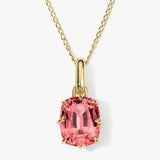 Blush 14K gold Padparadscha sapphire necklace