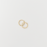 Classic gold huggie earrings with hinged click closure