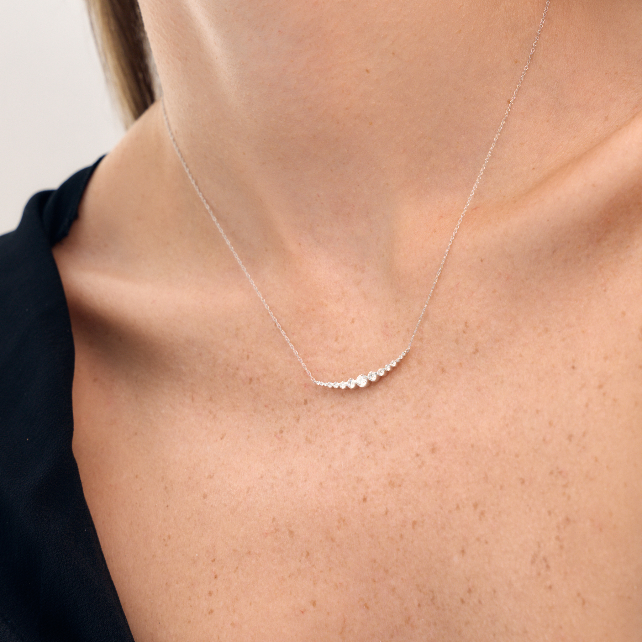 Demi graduated lab-grown diamond necklace in sterling silver