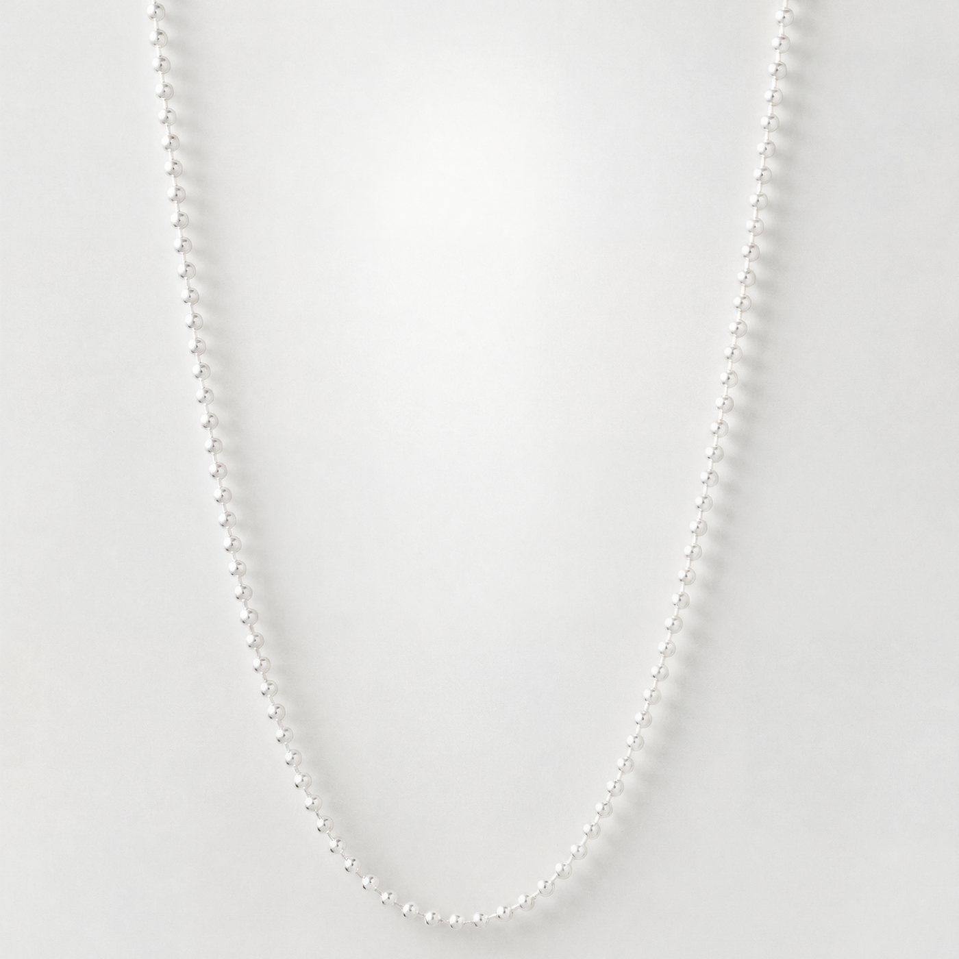 Jules sterling silver bead chain with spring-ring clasp