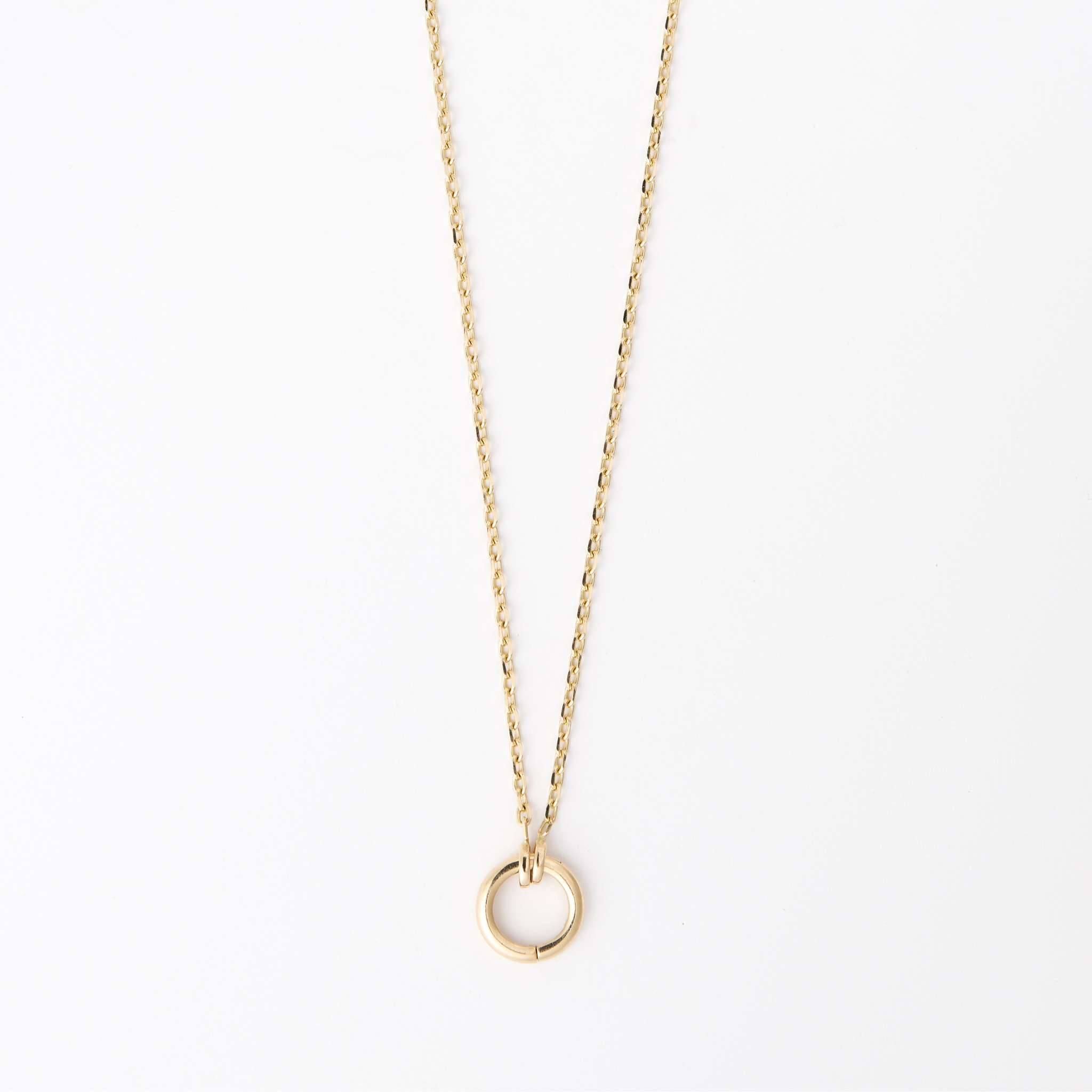 14k yellow gold belcher chain with a mini chubby annex link for attaching a pendant. Elegant, timeless design perfect for layering or everyday wear.