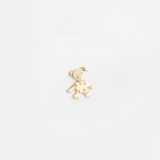Zaerine Orso Oro bear pendant in 14k solid gold with diamonds and movable head.
