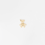 Handcrafted 14k yellow gold pendant featuring a movable head and two lab-grown diamonds, certified by the International Gemological Institute.
