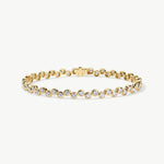 Posy bezel-set lab-grown diamond tennis bracelet in 14K yellow gold