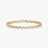 Posy bezel-set lab-grown diamond tennis bracelet in 14K yellow gold