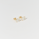 Sisi 3ctw oval lab-grown diamond studs in 14K gold