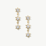 Stella 14K gold diamond star drop earrings