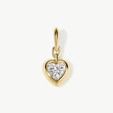 Sweetheart 14K gold bezel-set heart diamond pendant