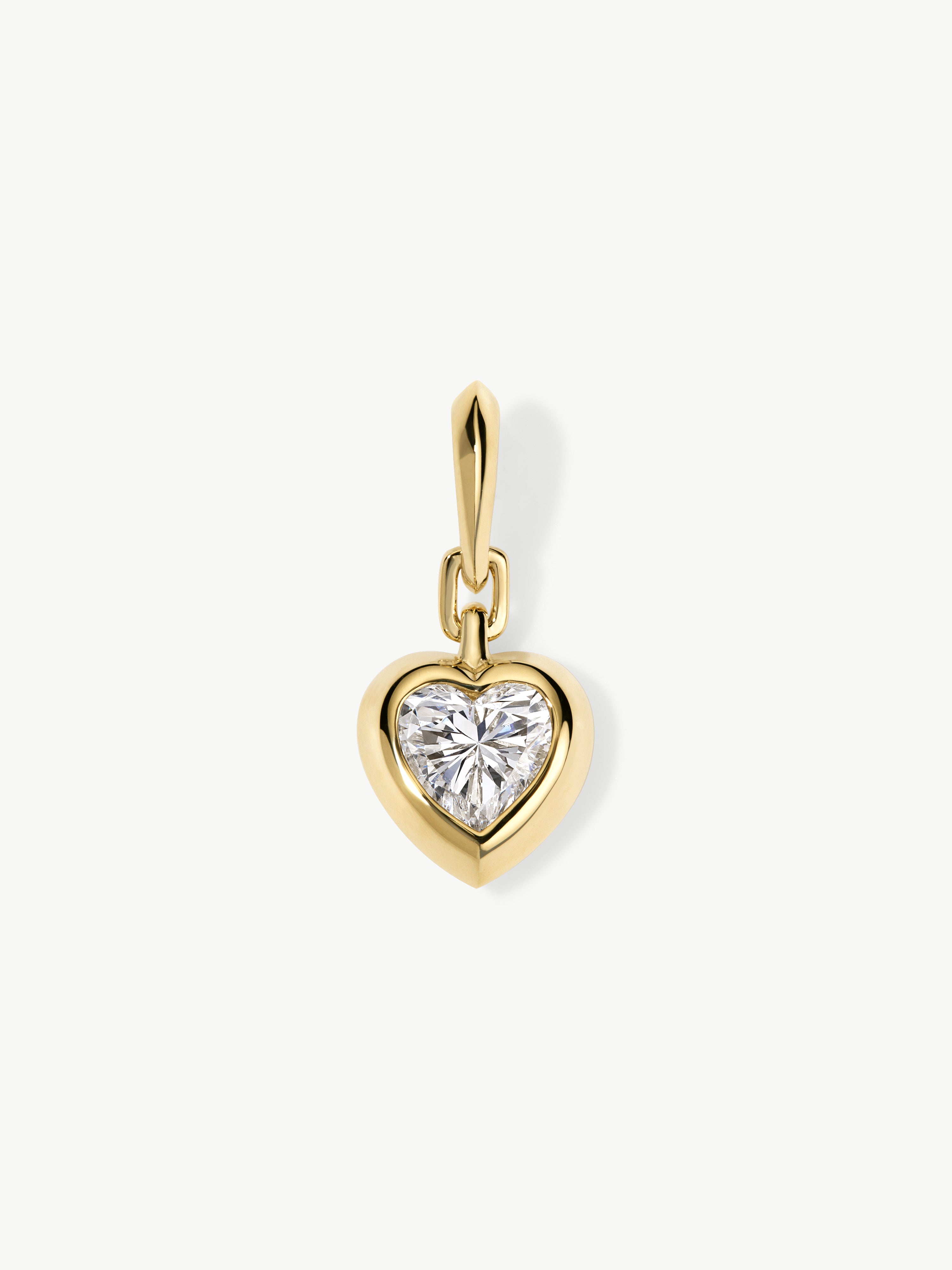 Sweetheart 14K gold bezel-set heart diamond pendant