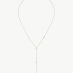 The Plus One Y-shaped diamond lariat necklace with five diamonds totaling 1 carat