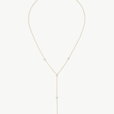 The Plus One Y-shaped diamond lariat necklace with five diamonds totaling 1 carat