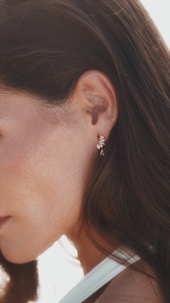 14k Gold Diamond Earrings
